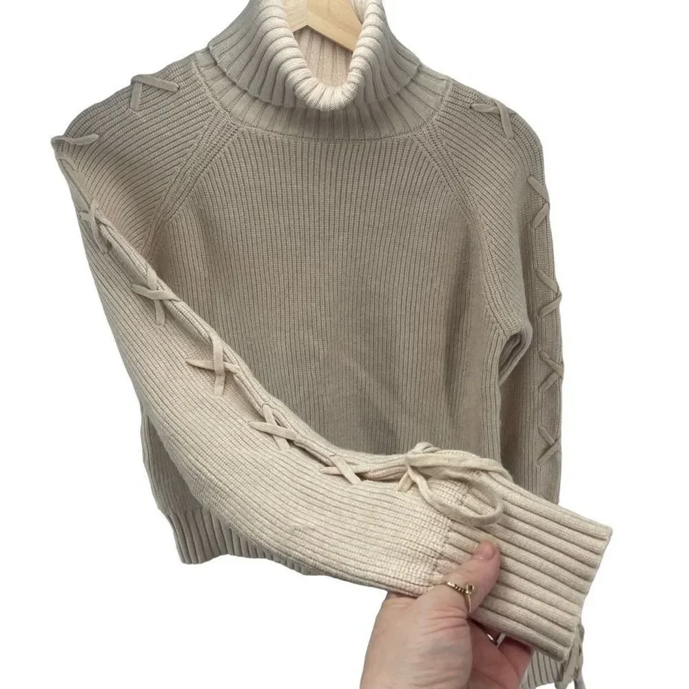 Thousand Island City Women's Pullover Ribbed Knit Turtle Neck Sweater large